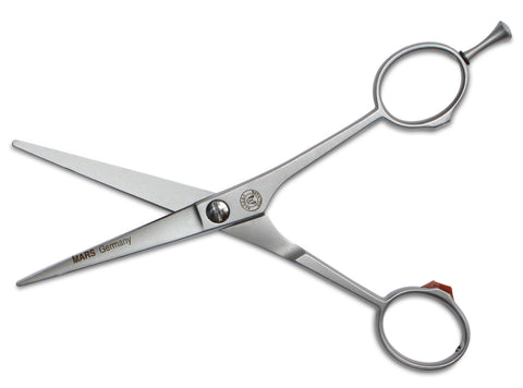 Mars Professional Stainless Steel Scissors with Finger Rest, Microserrated