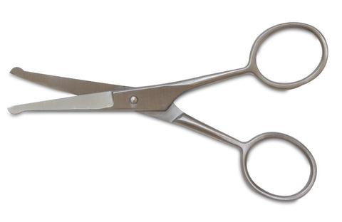 Mars Professional Stainless Steel Ball Tip Scissors, Microserrated, Blunt Points, 4.5" Length, For use with Faces, Ears, and Paws