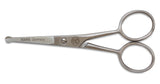 Mars Professional Stainless Steel Ball Tip Scissors, Microserrated, Blunt Points, 4.5" Length, For use with Faces, Ears, and Paws