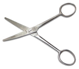 Mars Professional Stainless Steel Curved Scissors Shears, Microserrated, Blunt Points, 5" Length
