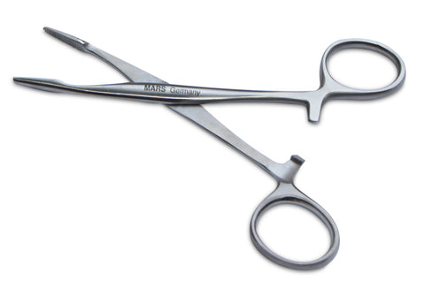 Mars Professional Hairpuller and Hemostat, Stainless Steel and Locking Mechanism, Rounded Tips